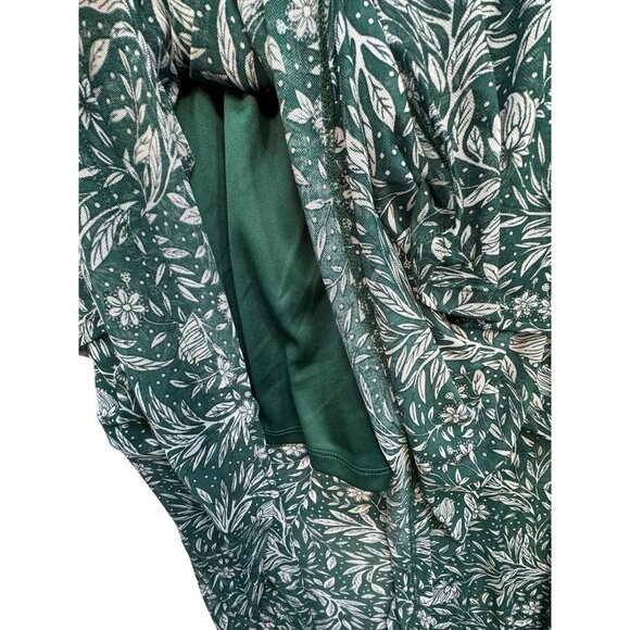 Harlow & Rose Womens High Low Maxi Dress XL Green White Floral Print Coastal - Picture 6 of 16
